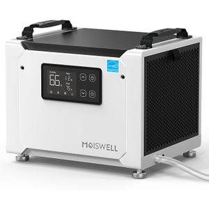 70 Pints Commercial Dehumidifier with Drain Hose, Compact Crawl Space Dehumidifiers for Basement and Home, Energy Star Certified, Automatic Defrost | MOISWELL Defender ME-7