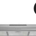 FIREGAS Under Cabinet Range Hood 36 inch with Ducted/Ductless Convertible, Slim Kitchen Vent Hood, LED Light, 3 Speed Exhaust Fan, Reusable Aluminum Filter, Push Button,Charcoal Filter