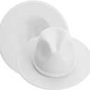 KUJUHA Women Men Wide Brim Fedora Hat, Large-X-Large