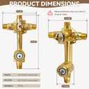 2551 Pressure Balancing Valve, Shower Diverter with Built-In 3-Function Transfer, Compatible with Posi-Temp Trim Valve, 1/2 CC/IPS Connections, Brass 4-Port for Bathtub and Shower