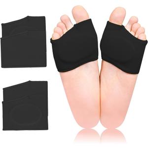 Metatarsal Pads for Women & Men 2 Pairs Gel Cushion Foot Supports Ball of Foot Pain Relief Metatarsalgia Morton's Neuroma Black L