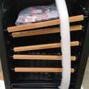 MOLINGDUN Wine Fridge, 33 Bottles Freestanding Wine Cooler, Intelligent Compressor, Frost Free, Glass Door, 41-64 Adjustable Digital Temperature Control, for Red, White, Champagne or Sparkling Wine (Black)