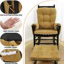 5 PCS Glider Rocker Replacement Cushions with Storage Side Pocket, Luxuriy Chenille Fabric Foam & Microfiber Filling, Thickened & Supportive Rocking Chair Cushion Set, Yellow