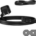 Elecan 45 Degree Flat Plug Replacement Vizio LED TV Power Cord 2 Ft, NEMA 1-15P to Polarized IEC 320 C7 AC Supply Wall Cable 2 Slot 2-Prong Angled for Sound Bar Smart HDTV -ETL+ Organizer, Angled to Straight, 2FT