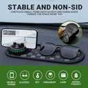 Multifunctional Car Anti-Slip Mat,Car Anti Slip Mat Phone Holder, with Temporary Parking Number, 360 Rotating Adjustable Universal Fit Anti-Slip Mat for Phones, Sunglasses and Keys Gadget