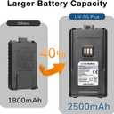 [Chirp Compatible] BAOFENG UV-5G Plus GMRS Handheld Radio, Long Range Rechargeable 5W Two Way Radio, 999 Channels, with NOAA Weather Receiving, 2500mAh Battery USB-C Port, 8" & 15.5" Antennas, 2 Pack