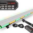 ASPL 49 inch Low Profile Rooftop Emergency Strobe Lights Bar Flashing Warning Security Traffic Advisor Hazard/Full Aluminum/Take Down & Alley Light for Trucks Tow Construction Vehicles (Amber/Green)