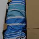 6.5ft Beach Umbrella - Heavy Duty Wind Resistant UV 50+ Portable Sun Shade with Sand Anchor & Carry Bag, Outdoor Folding Umbrella for Beach, Pool, Patio, Garden (Blue Stripe)