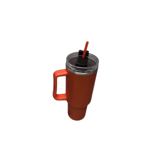 40 oz Tumbler with Handle and Flip Straw Lid, Vacuum Insulated Leak Proof Double Walled Stainless Steel Glitter Travel Mug Tumblers, Maintains Cold Ice and Heat for Hours(Red)