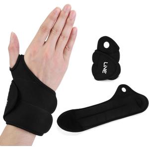 Wrist Weights with Thumb Loops Lock (1 Pair) for Women & Men, 1lbs2 Arm Weights Hand Weights Set for Walking, Running, Strength Training, Exercises, Hand Physical Therapy (Black)