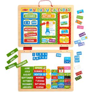 Melissa & Doug My First Daily Magnetic Calendar, Classroom Calendar for Kids Activities with Weather & Seasons, Preschool Toys for Girls & Boys Ages 4+