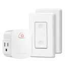 DEWENWILS Wireless Remote Wall Switch and Outlet, Remote Control Outlet Light Switch for Lamps, Fans, Expandable, 15A/1875W, 100ft RF Range, ETL Listed (1 Outlet and 2 Remotes)