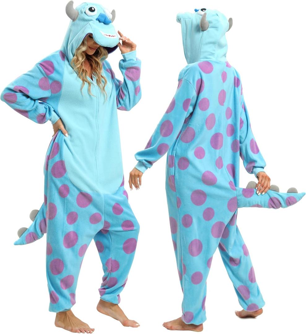 Lianshp Adult Animal and Sea Creature Onesie Pajamas Halloween Cosplay Costume (Small, Blue)