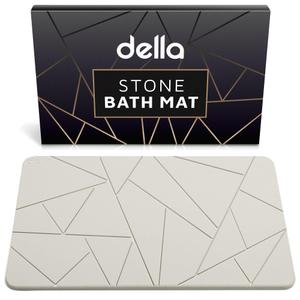 della Premium Stone Bath Mat - Luxurious Quick Drying Diatomite Bathstone for Bathroom Floor - Modern Super Absorbent Diatomaceous Earth Shower Mat,