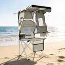 Camping Chairs with Canopy, Portable Quad Lawn Chair for Adults, Folding Recliner Chair with Cup Holder Outdoor Events and Shade- Support 330 LBS