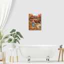 Tijuboni Farmhouse Fall Wall Art Pumpkin Patch Scarecrow Harvest Pictures Decor Autumn Barn Truck Canvas Prints Painting Artwork Home Thanksgiving Gift for Kitchen Bathroom Living Room 12"x16"