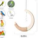 mini&moe Bird Swing Perch for Cage, Small Bird Perch Climbing Chewing Toy, Natural Wood Sturdy Hemp Rope Swings for Budgies, Cockatiels, Conures, Small Parakeets