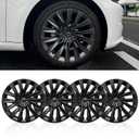 Tesstudio 18 inch Wheel Covers for Tesla Model 3 Highland 2024-2025, Full-Edge Coverage Hubcaps Compatible with Tesla Model 3 Highland Set of 4, Rugged ABS Material, Matte Black