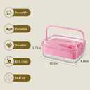 Divided Chilled Serving Tray for Parties,Ice Chilled Party Platter,Ice Serving Bowl with Lid and Handle,Charcuterie Serving Board,Cold Dish Dip for Fruit Seafood Vegetable Shrimp Cocktail Appetizer (Pink)