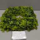 22 Inch Artificial Boxwood Wreaths for Front Door, Summer Door Wreath with Sash, Spring Green Wreath Weatherproof for Wall Window Porch Farmhouse Wedding Decor All Year Round Indoor Outdoor