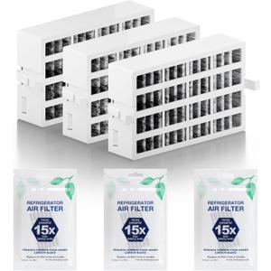 W10311524 AIR1 Refrigerator Air Filter Cartridge Replacement for Whirlpool Kenmore Refrigerator Compatible with Fresh Flow Refrigerator Air Filter, 3 Pack, White