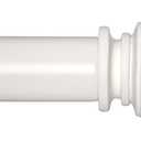SIMEWIN White Curtain Rods for Windows 28 to 48 Inches Adjustable Decorative 1 Inch Diameter Single Window Curtain Rod Set with Classic Finials, White Finishing