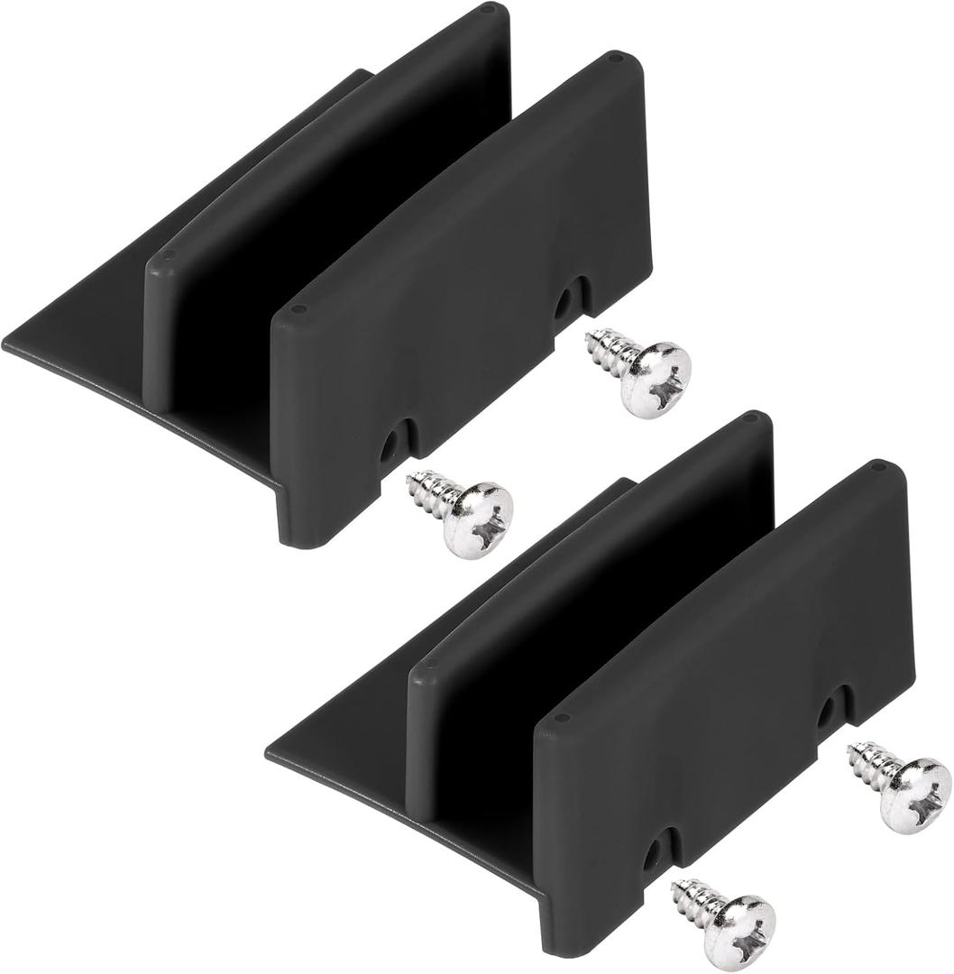 M6192 Sliding Shower Door Bottom Guide, 1/2 in. Channel, for use with up to 7/16 inch Thick Glass Panels (Black 2 Pack)