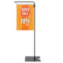 Adjustable Hanging Poster Stand Sign Holder 43-87 Inch Pallet Floor Standing Poster Display Black Heavy Duty Double Sided Clip on Mobile Banner Stand with Base for Outdoor Hanging Display