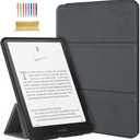 Dteck For Amazon Kindle Paperwhite Smart Folio Case 7" (12th Generation) 2024 Release with Auto Sleep Wake and Stand Function, Magnetic Closure, PU Leather Protective Lightweight Slim Thin Cover, Gray