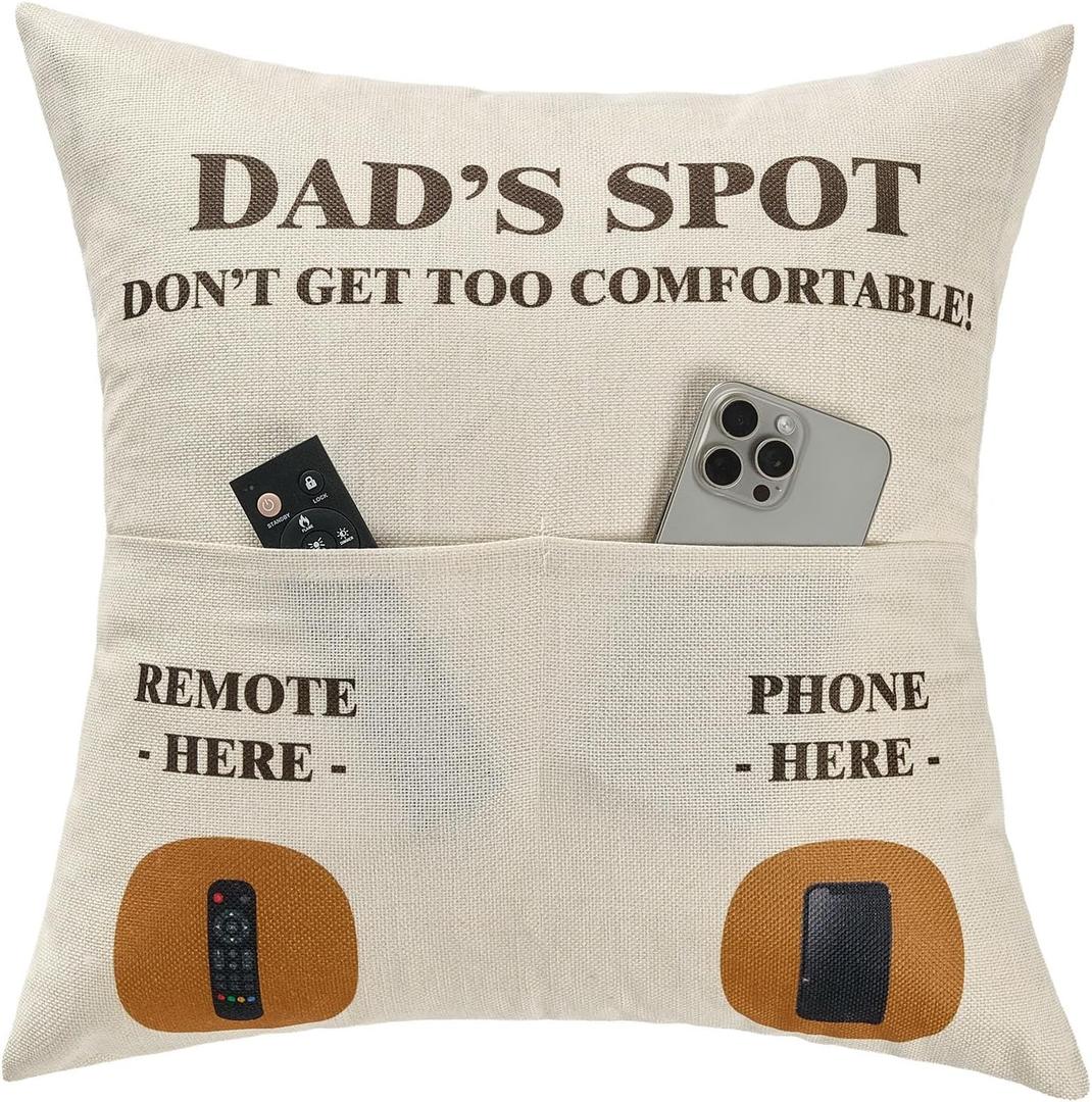 FUTEI Dad'Spot Throw Pillow Covers 18x18 Inch Set of 1 Christmas Holiday Home Decor for Couch Bed Living Room