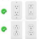 WALI Outlet Shelf Wall Holder, Bathroom Shelf up to 10lbs Standard Vertical Duplex Wall Organizer for Smart Home Decor Space Saving Power Tools, Toothbrush (OLS001-W), 1 Pack, White