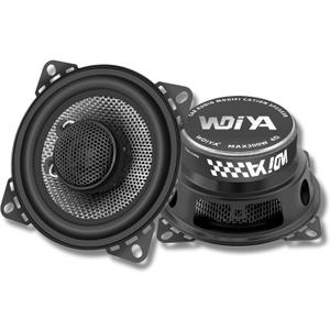Upgrade 4-Inch Car Coaxial Speakers  2-Way Full Range Stereo, 300W Peak Power, Carbon Fiber Cone, 4 Ohm, High Fidelity Audio for Surround Sound  Professional High-End Auto Audio System (Black)
