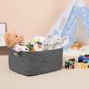 MiniArk Large Storage Baskets for Shelves, Closet Organizers Bins for Clothes Blanket Towels, Baby Nursery, Toy Baskets Box, Woven Rope Baskets, 17 x 13 x 7.5”, 1 Pack Dark Gray