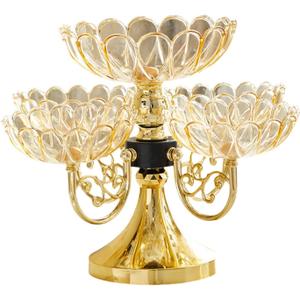 Rotating Snack Serving Tray Flower Shape Appetizer Platter Food Storage Organizer Fruit Plate for Wedding Candy Chip Fruits