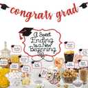 4 x Red 2026 Graduation Candy Bar Signs Graduation Table Candy Buffet Labels for 2026 Graduation Dessert Food Label Table Party Decorations Red