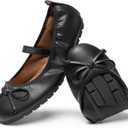 DREAM PAIRS Girls Ballet Flats Dress Shoes Mary Janes Ballerina Shoes (5 Big Kid, Black)