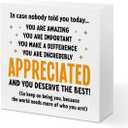 3 x Appreciation Gifts Wooden Box Sign Thank You Gifts for boss teacher Women | Inspirational Team Gift Ideas, Motivational Quote Desk Decor Office Positive Affirmations Desk Decor Christmas Birthday Gifts