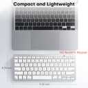 OMOTON Wireless Keyboard for Mac, Compact Ultra-Slim Design (No Number Pad), Stable Bluetooth Keyboard for Mac, Ergonomic and Portable, Compatible with MacBook Pro/Air/iMac, Silverwhite