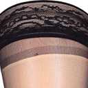 Truform Sheer Compression Stockings, 8-15 mmHg, Women's Thigh High Length, 20 Denier, Black, Large