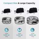 FYY Travel Cable Organizer - 8 Compartments Lightweight Water Resistant Tech Pouch with Wrist Strap Portable Electronic Accessories Case for Cord Charger Storage for Travel Home Office Black (Medium)