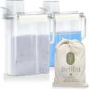 2 Pack 101 oz Plastic Detergent Dispenser , Laundry Detergent Dispenser with Handle for Better Grip , Laundry Soap Dispenser with 6 Pieces of Dryer Wool Balls Included.