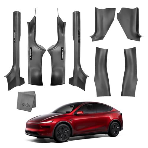 KUNIST 8PCS Door Sill Protector for Tesla Model Y Juniper Door Entry Guard Anti-Kick Full Protect Door Entry Cover for 2025-2026 New Model Y Juniper Interior Accessories(Carbon Fiber Pattern)