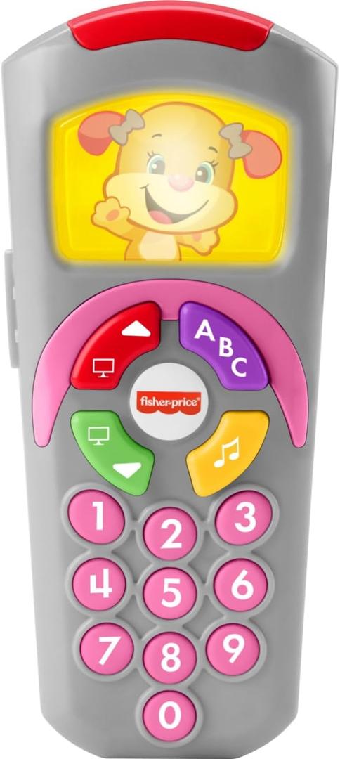 Fisher-Price Baby Learning Toy Laugh & Learn Sis Remote Pretend TV Control with Music & Lights for Infants Ages 6+ Months