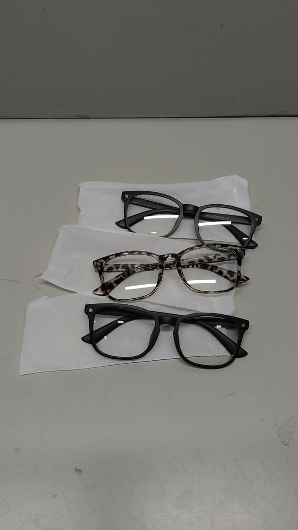 Gaoye Stylish Blue Light Glasses for Woman - Computer Glasses up to 99% Blue Light Blocking - Lightweight Frames - 3 pack (Matte Black+Leopard+Black)