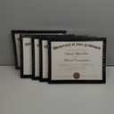 upsimples Certificate Frame with High Definition Glass, 8.5 by 11 Picture Diploma Document Frames for Wall and Tabletop, Black 5 Pack