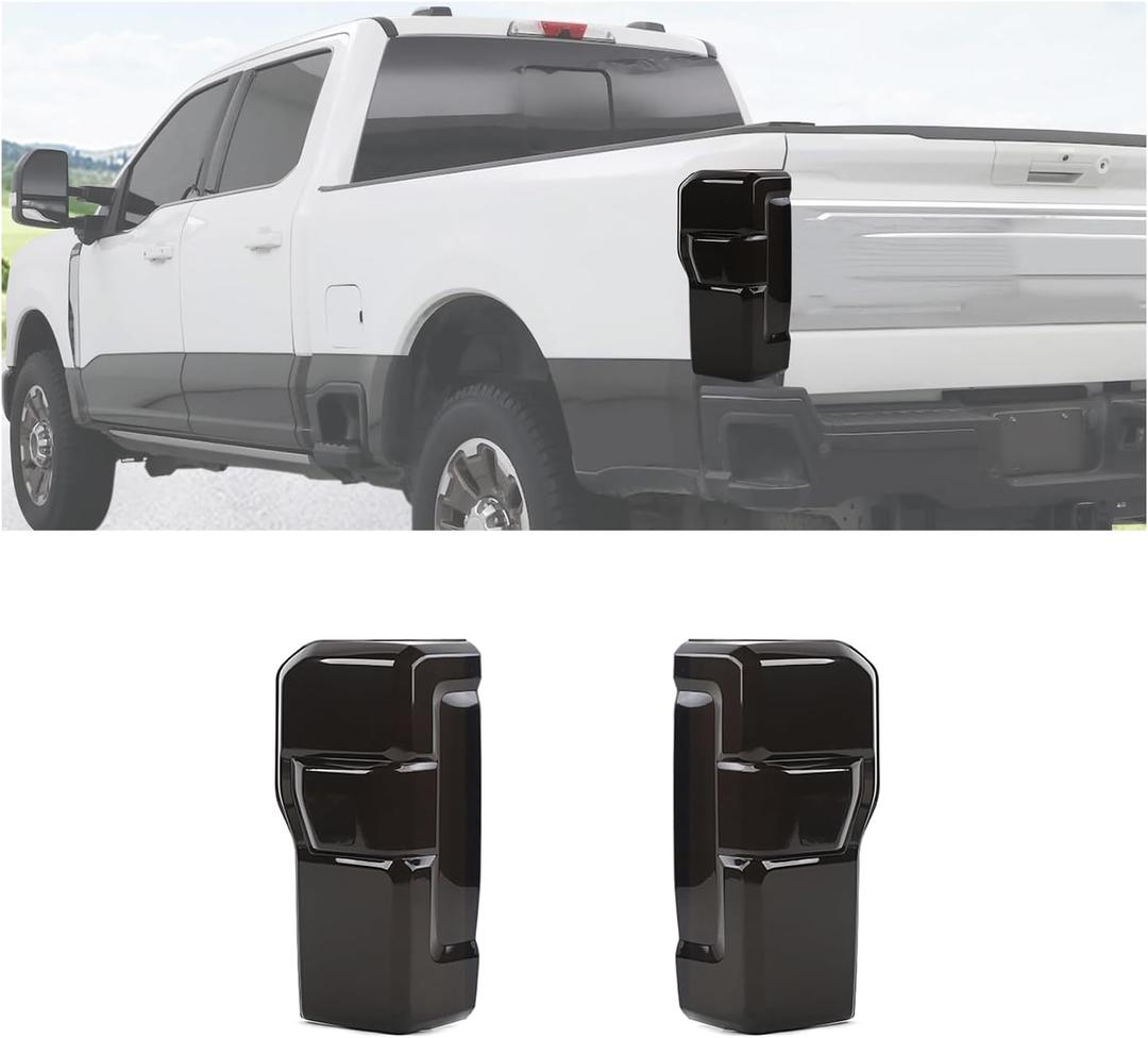 RAZPOY Tail Light Cover, Smoked Rear Light Guards Trim Compatible with Ford F250/F350/F450/F550 2023 2024 2025, Smoke Black (with Blind Spot Module)