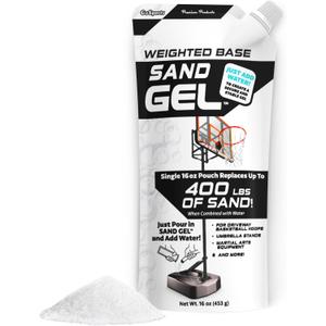 GoSports Sand Gel Weighted Base Filler for Indoor/Outdoor Basketball Hoops, Umbrella Bases, & More - 16 oz, Just Add Water