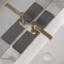 Faucet Mat for Kitchen Sink, Diatomite Stone Drying Sink Protectors, Bathroom Faucet Splash Guard, Quick Dry Water Absorbing, Non-Slip Stone Tray for Kitchen Counter, Grey, 15.7" x 3.9" (Gray)