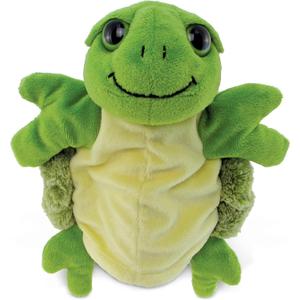 DolliBu Sea Turtle Hand Puppet - Super Soft Stuffed Animal Hand Puppets for Kids, Educational Hand Puppet Plush Toy for Kids and Adults, Ocean Life Animal Puppet for Teaching and Puppet Show - 10 Inch