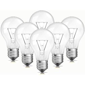 75 Watt Incandescent Light Bulbs, A19 75 WATT Incandescent Bulb Shatter Resistant Rough Service Light Bulb 75W A19 Shape, Soft White-6Pack